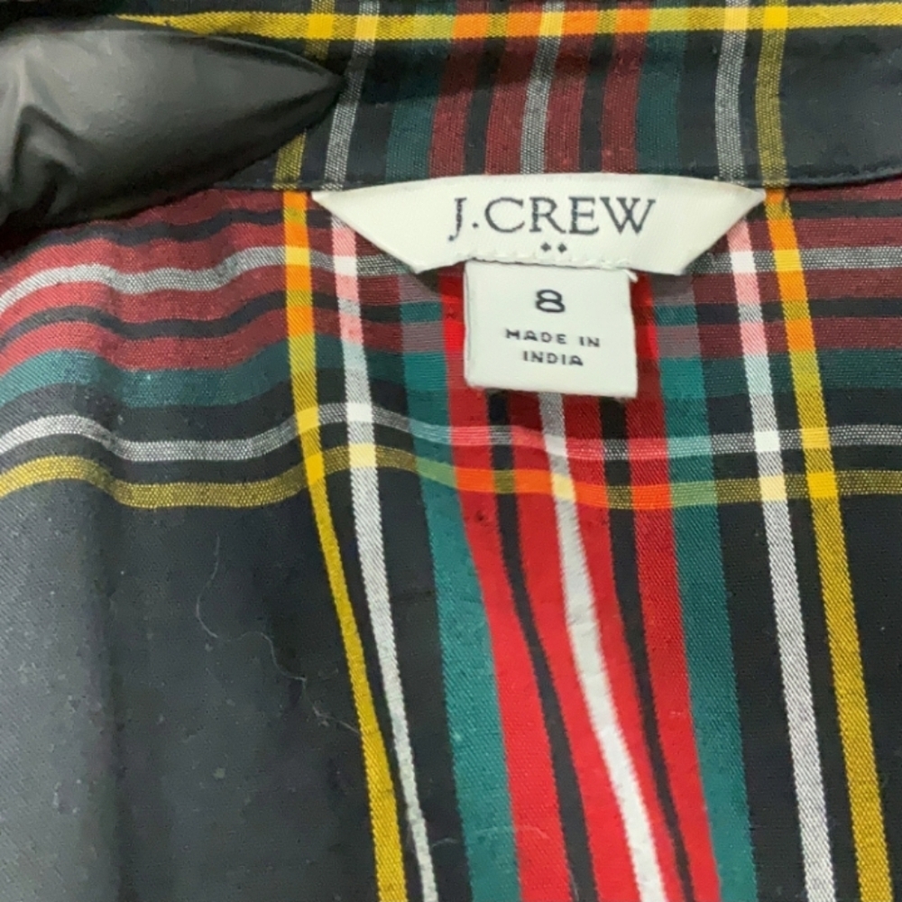 J.Crew Factory Black Plaid Flannel Shirtdress 8 $70 Retail - Picture 3 of 9